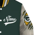 custom green bay packers razorback outline green nude varsity jacket best selling.webp