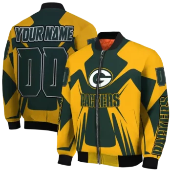 custom green bay packers spider mark green yellow crocs bomber jacket fashion forward