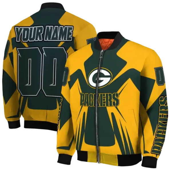 custom green bay packers spider mark green yellow crocs bomber jacket fashion forward