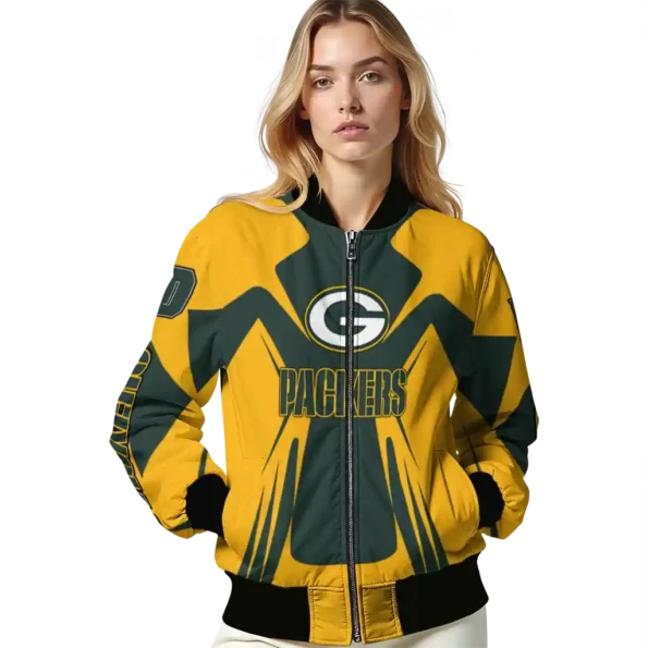 custom green bay packers spider mark green yellow crocs bomber jacket latest model