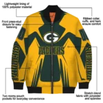 custom green bay packers spider mark green yellow crocs bomber jacket best selling