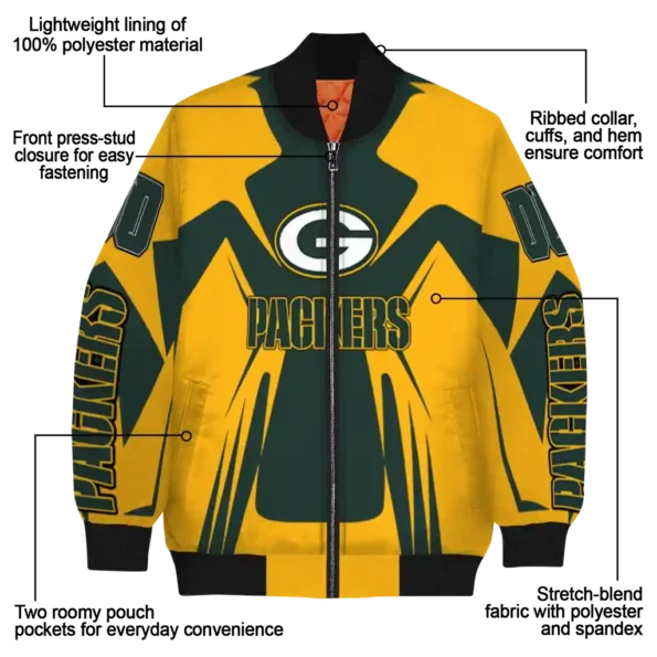 custom green bay packers spider mark green yellow crocs bomber jacket new arrival