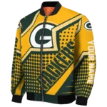 custom green bay packers star burst green bomber jacket best selling