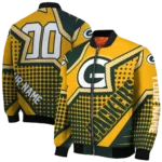 custom green bay packers star burst green bomber jacket best selling