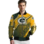 custom green bay packers star burst green bomber jacket best selling