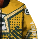 custom green bay packers star burst green bomber jacket best selling