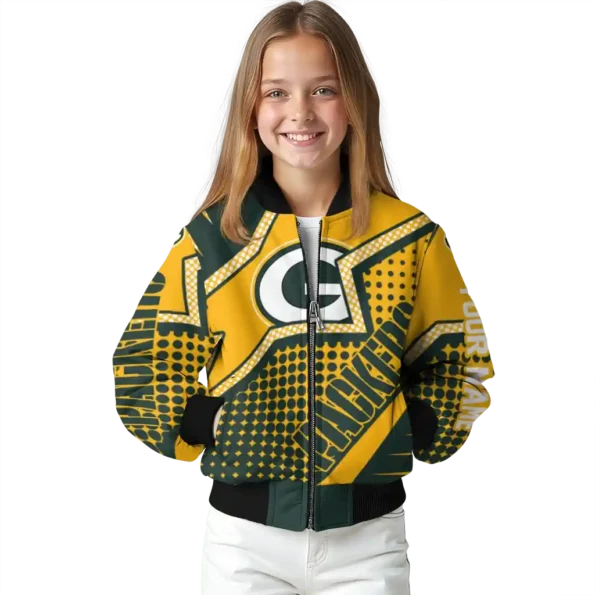 custom green bay packers star burst green bomber jacket top rated