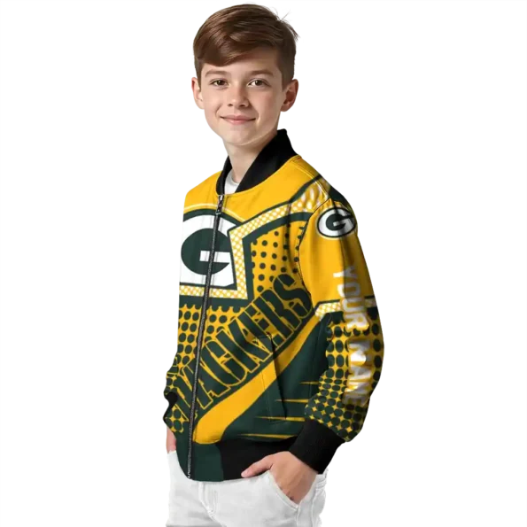 custom green bay packers star burst green bomber jacket trendy