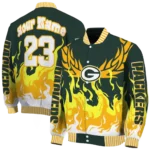 custom green bay packers winged blaze green white varsity jacket best selling.webp