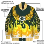 custom green bay packers winged blaze green white varsity jacket best selling.webp