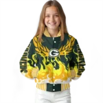 custom green bay packers winged blaze green white varsity jacket best selling.webp