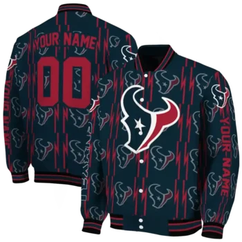 custom houston texans bolt stripe blue varsity jacket fashion forward.webp