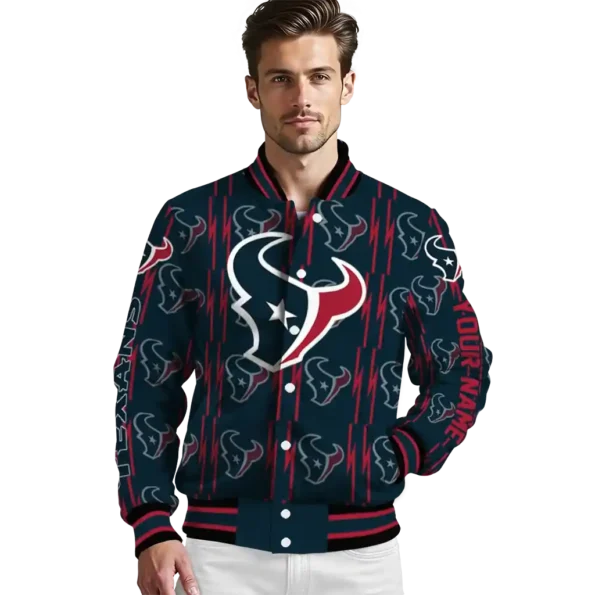 custom houston texans bolt stripe blue varsity jacket high quality.webp