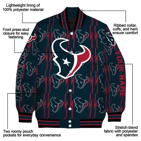 custom houston texans bolt stripe blue varsity jacket new arrival.webp