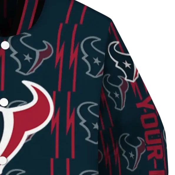 custom houston texans bolt stripe blue varsity jacket premium grade.webp