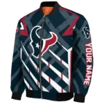 custom houston texans chevron angles blue bomber jacket best selling