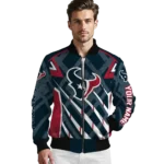 custom houston texans chevron angles blue bomber jacket best selling