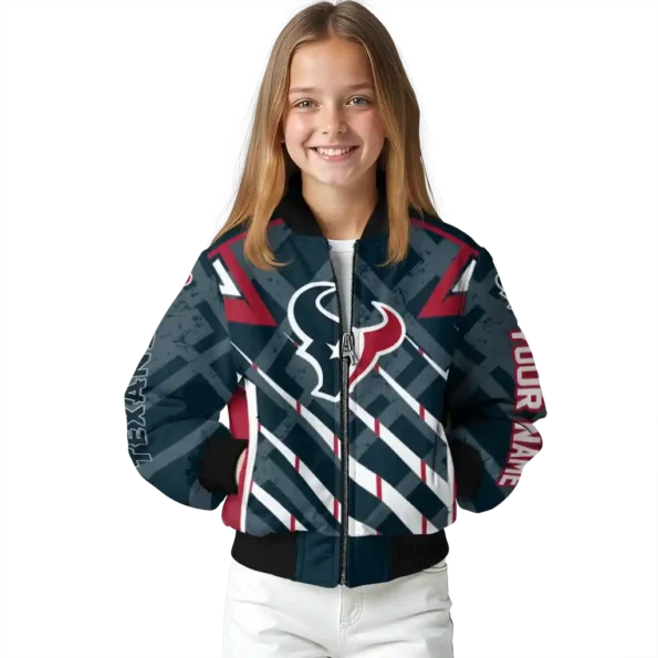custom houston texans chevron angles blue bomber jacket top rated