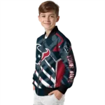 custom houston texans chevron angles blue bomber jacket best selling