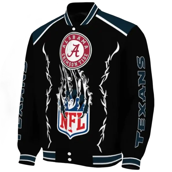 custom houston texans claw blood blue black varsity jacket best selling.webp