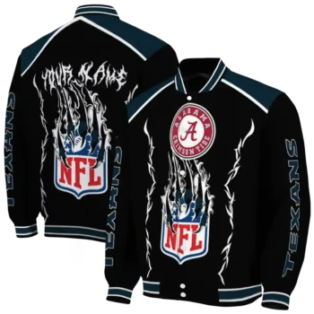 custom houston texans claw blood blue black varsity jacket fashion forward.webp