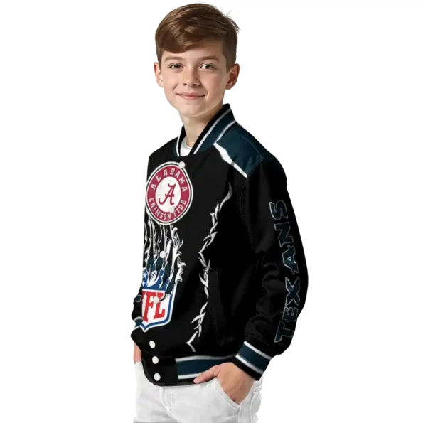 custom houston texans claw blood blue black varsity jacket trendy.webp