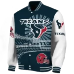 custom houston texans ferris arena blue white varsity jacket best selling.webp