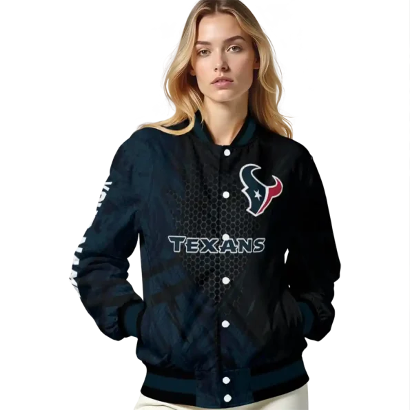 custom houston texans hexagon mesh blue black varsity jacket latest model.webp