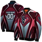 custom houston texans mesh chest red crocs black bomber jacket best selling