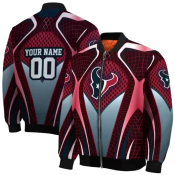 custom houston texans mesh chest red crocs black bomber jacket fashion forward