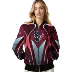 custom houston texans mesh chest red crocs black bomber jacket best selling