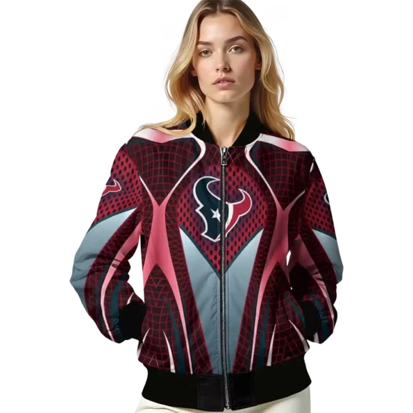 custom houston texans mesh chest red crocs black bomber jacket latest model