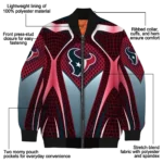 custom houston texans mesh chest red crocs black bomber jacket best selling