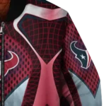 custom houston texans mesh chest red crocs black bomber jacket best selling