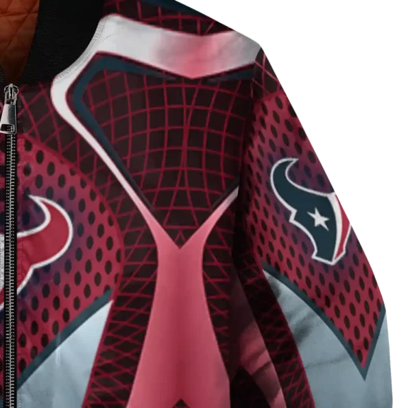 custom houston texans mesh chest red crocs black bomber jacket premium grade