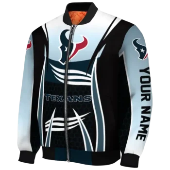 custom houston texans mesh effect blue black bomber jacket best selling