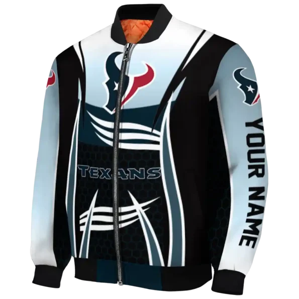 custom houston texans mesh effect blue black bomber jacket best selling