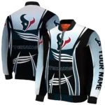custom houston texans mesh effect blue black bomber jacket best selling
