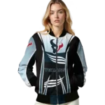 custom houston texans mesh effect blue black bomber jacket best selling