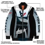 custom houston texans mesh effect blue black bomber jacket best selling