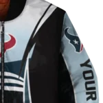 custom houston texans mesh effect blue black bomber jacket best selling