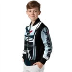 custom houston texans mesh effect blue black bomber jacket best selling