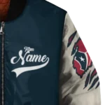 custom houston texans razorback outline blue nude bomber jacket best selling