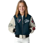custom houston texans razorback outline blue nude bomber jacket best selling