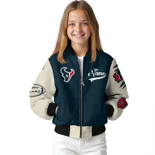 custom houston texans razorback outline blue nude bomber jacket top rated