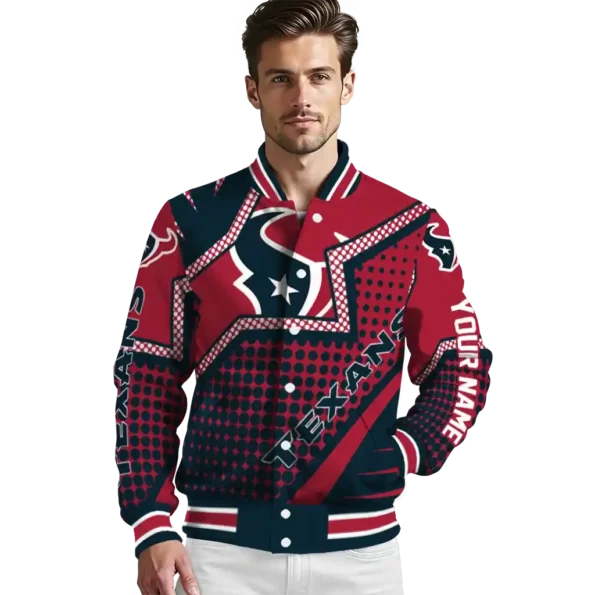 custom houston texans star burst blue varsity jacket high quality.webp