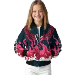 custom houston texans winged blaze blue white bomber jacket best selling