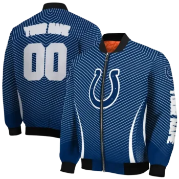 custom indianapolis colts chevron arrow blue bomber jacket fashion forward