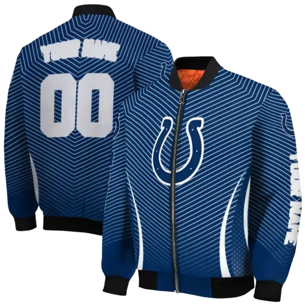 custom indianapolis colts chevron arrow blue bomber jacket fashion forward