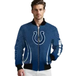 custom indianapolis colts chevron arrow blue bomber jacket best selling